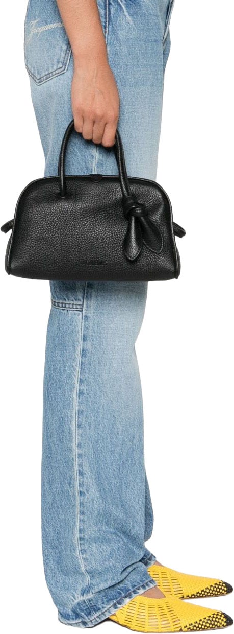 Jacquemus Textured Calf Leather Bag Zwart