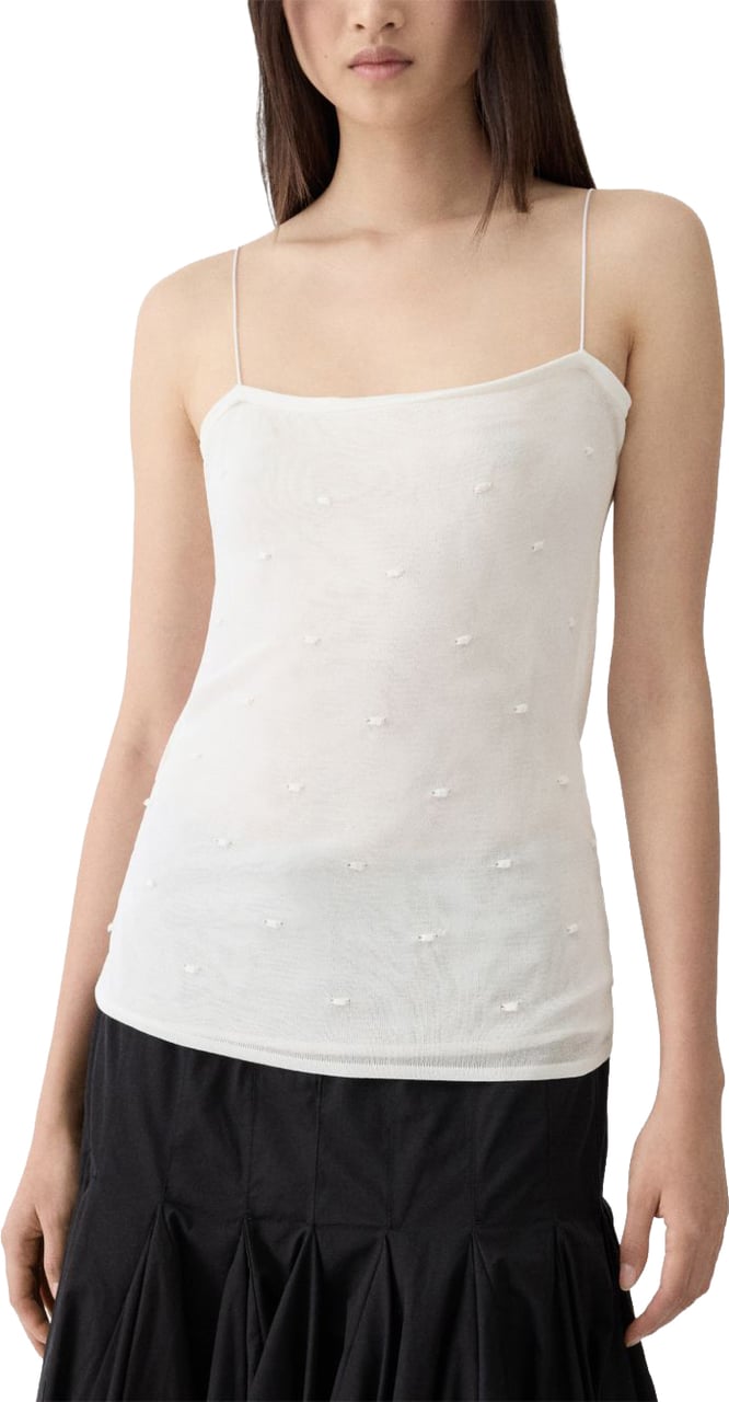 Jacquemus Square Neck Spaghetti Strap Top Wit