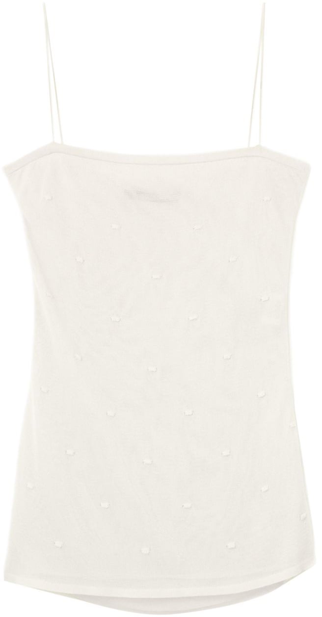 Jacquemus Square Neck Spaghetti Strap Top Wit