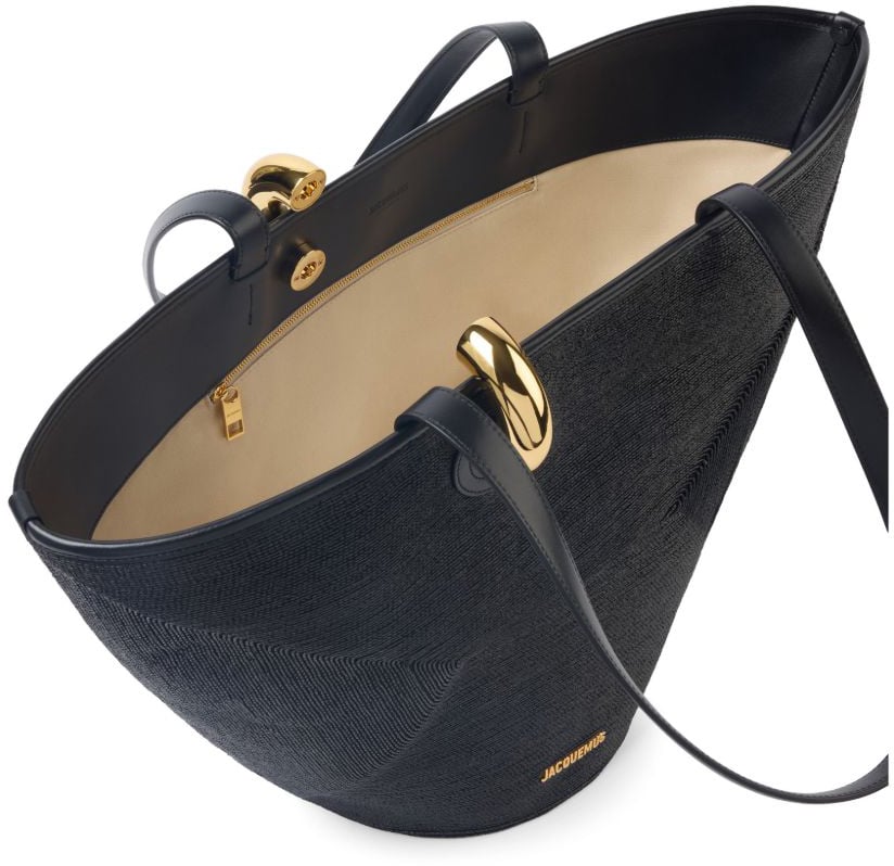 Jacquemus Black Gold-Tone Hardware Top Handle Bag Zwart