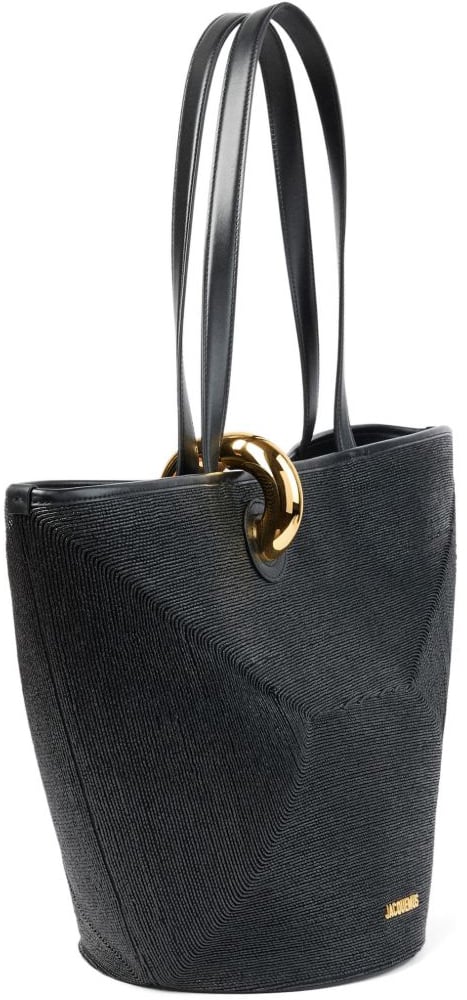 Jacquemus Black Gold-Tone Hardware Top Handle Bag Zwart