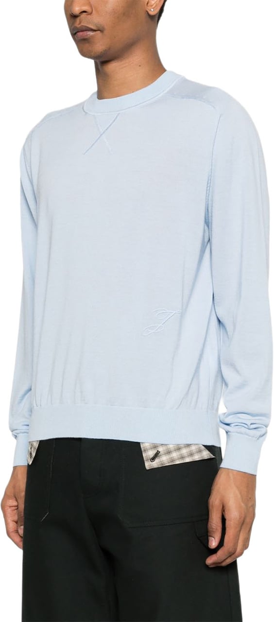 Jacquemus Blue Logo Crew Neck Sweater Blauw