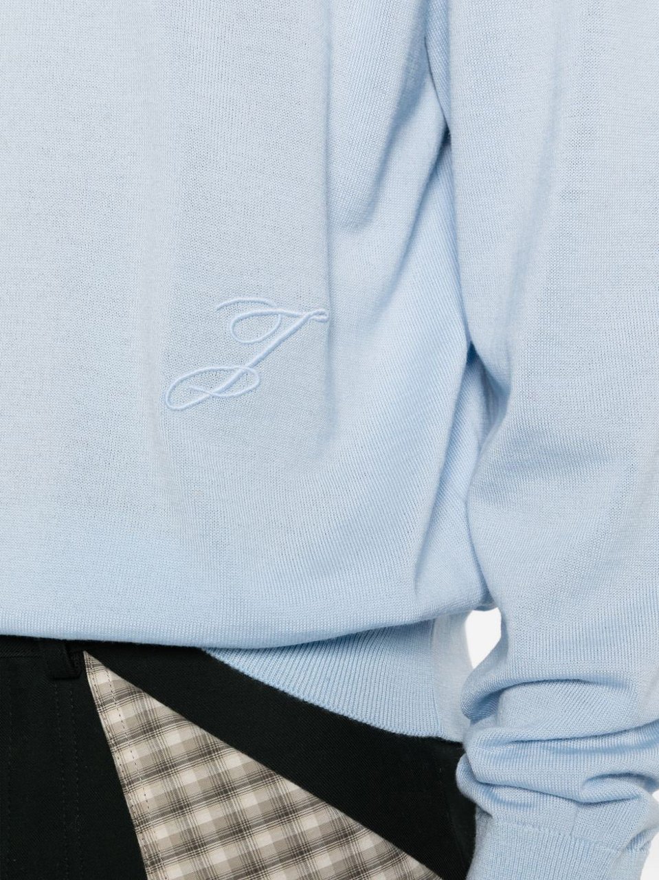 Jacquemus Blue Logo Crew Neck Sweater Blauw