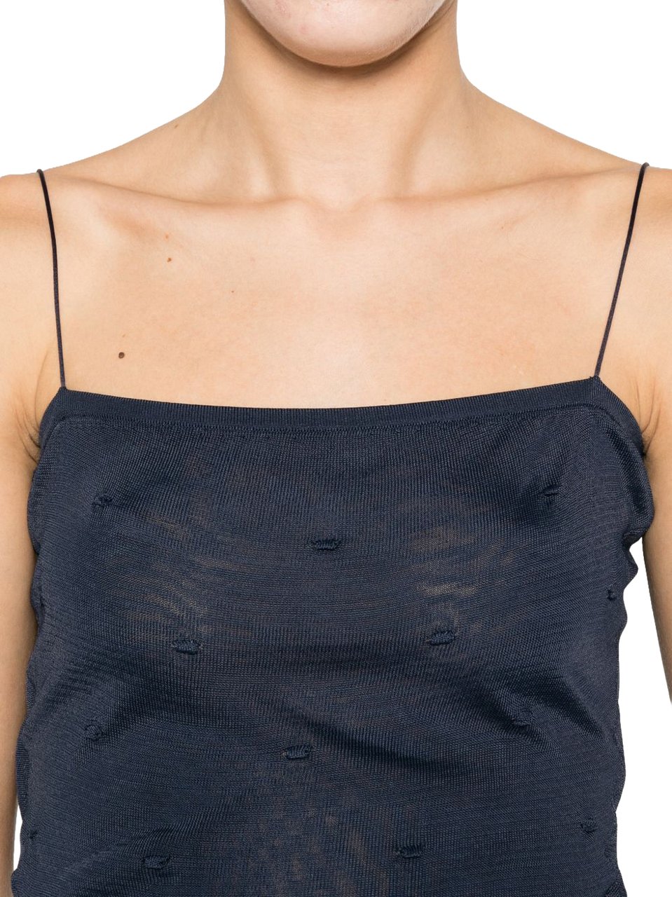 Jacquemus Dark Blue Spaghetti Strap Top Zwart