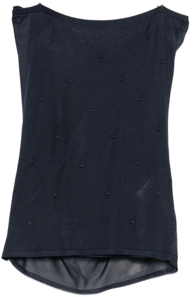 Jacquemus Dark Blue Spaghetti Strap Top Zwart