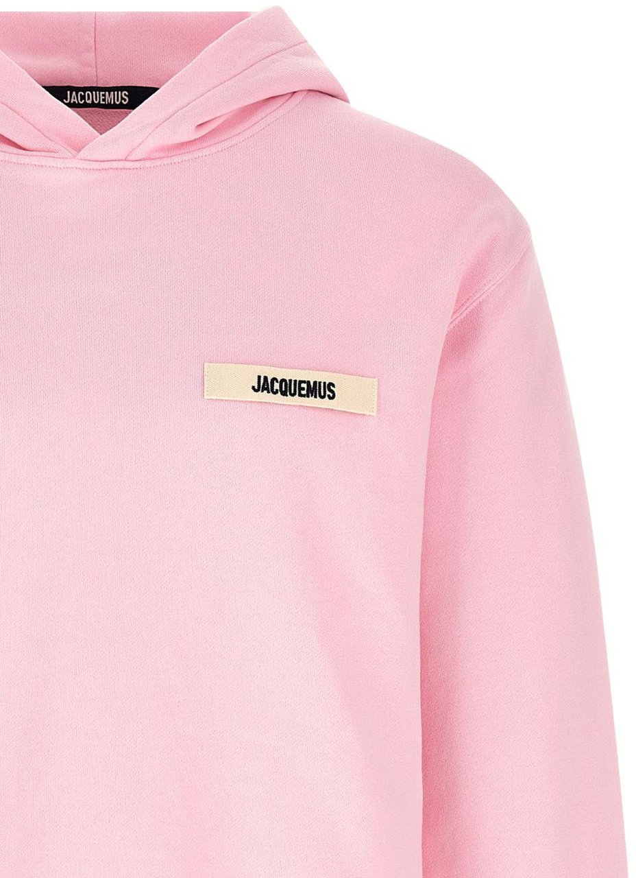 Jacquemus Pastel Pink Cotton Fleece Hoodie Roze