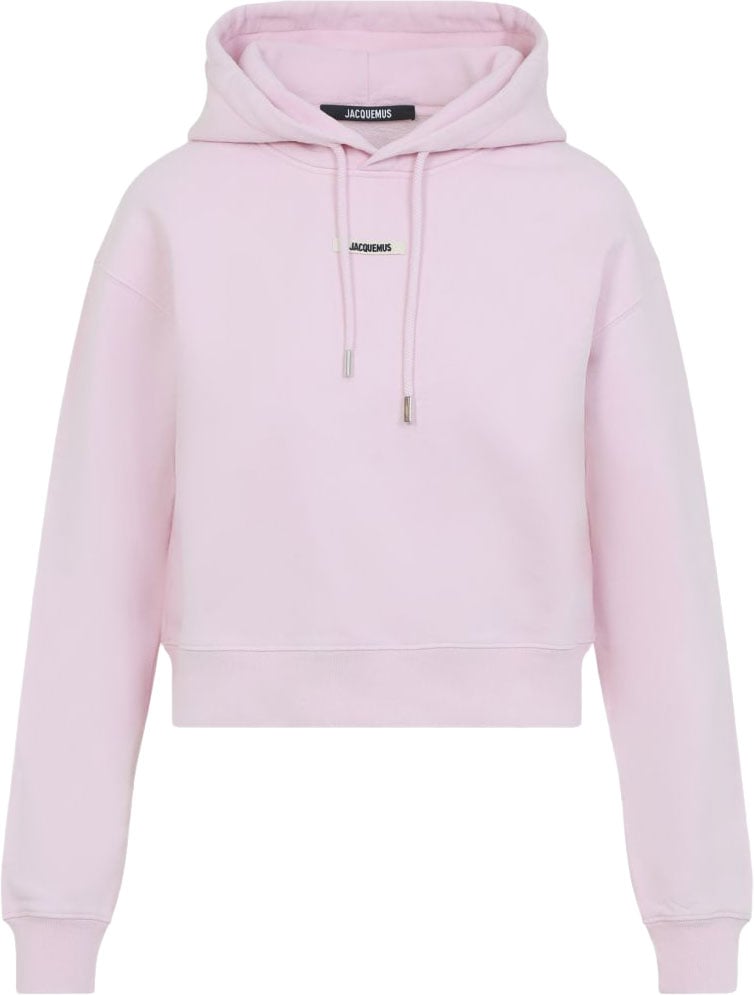 Jacquemus Cropped Hooded Sweater with Silver-Tone Accents Paars