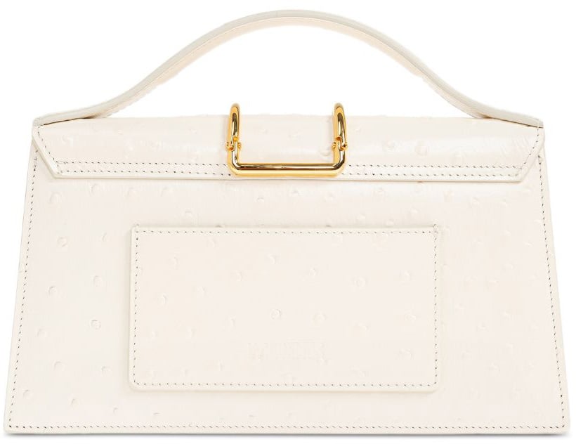 Jacquemus Structured Rectangular Handbag With Off-White Ostrich Effect Wit