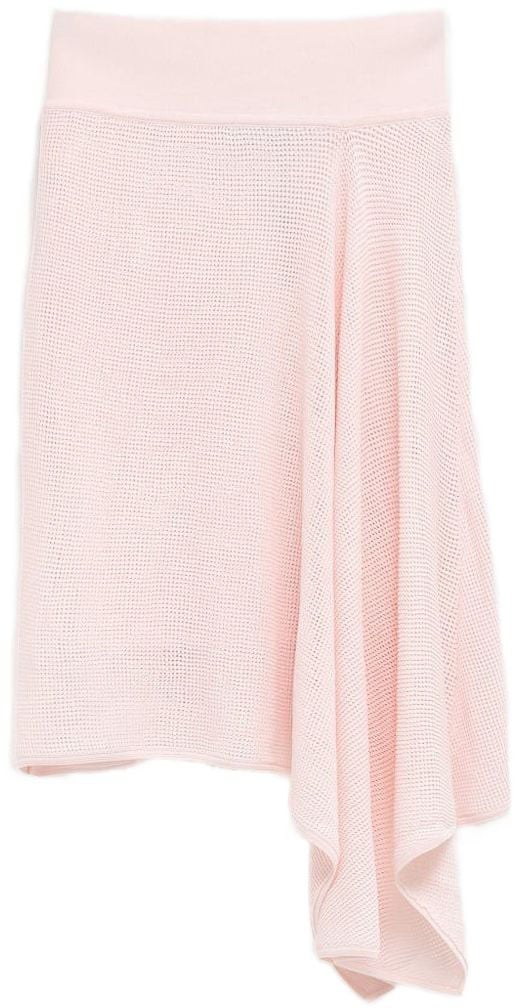 Jacquemus Pink Textured Knit Asymmetrical Mini Skirt Roze