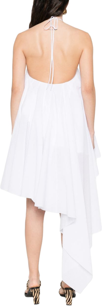 Jacquemus White Asymmetric Open-Back Sleeveless Dress Wit