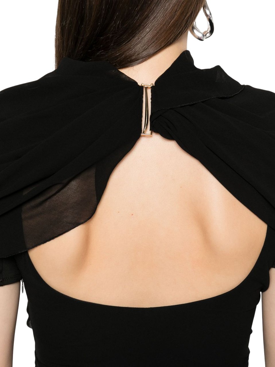 Jacquemus Draped Black Mini Dress Zwart