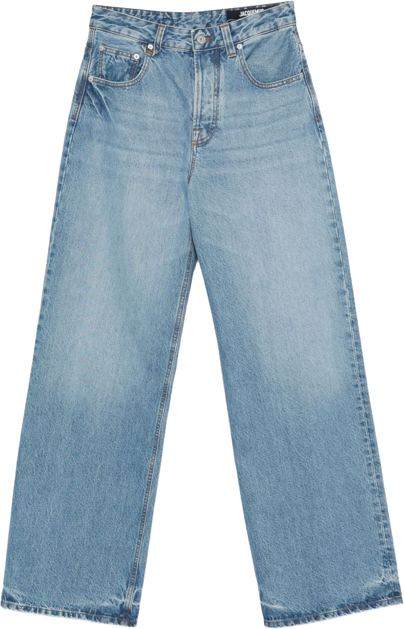 Jacquemus Wide-Leg Indigo Blue Denim Jeans Blauw