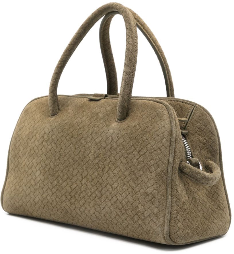 Jacquemus Khaki Green Woven Top Handle Bag Grijs