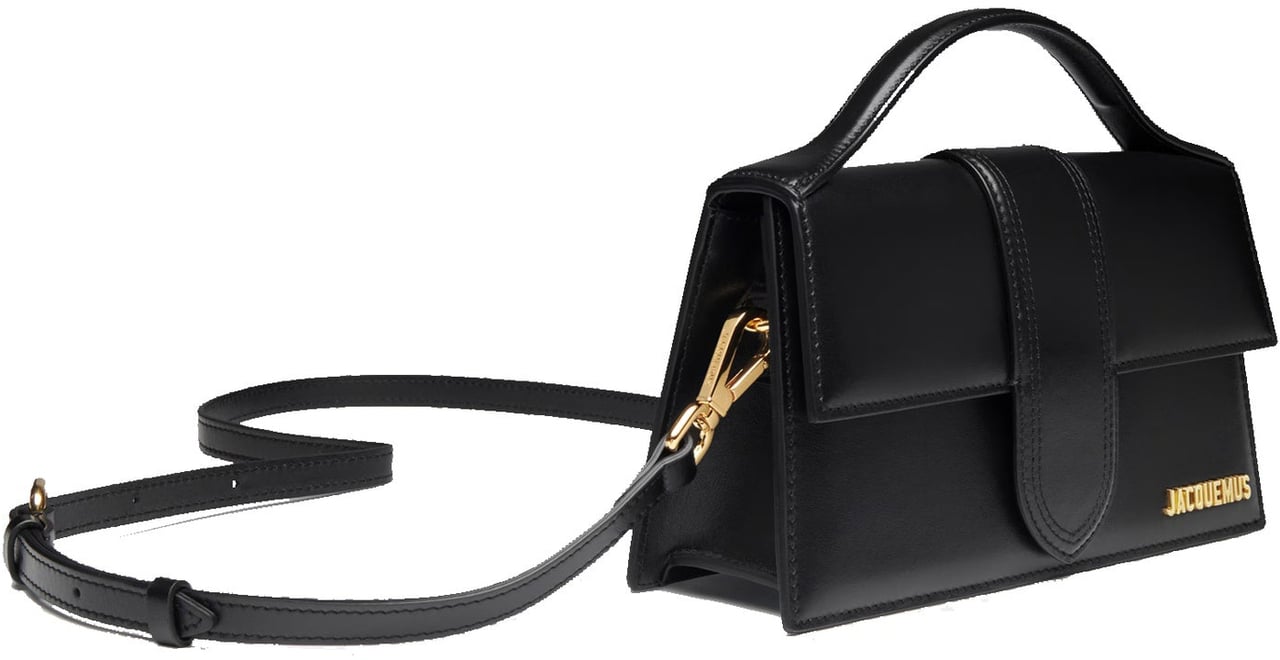 Jacquemus Jacquemus Le Grand Bambino Leather Bag - Gold Logo Zwart
