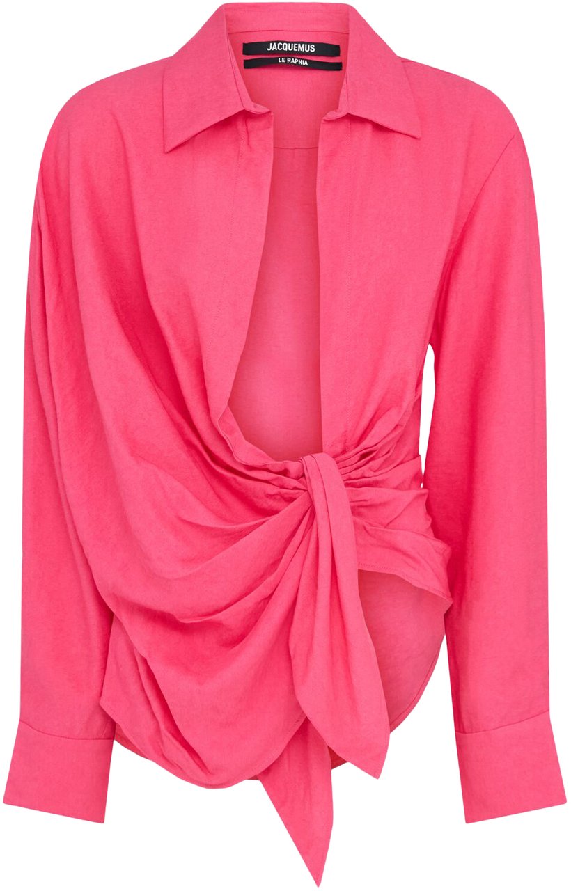 Jacquemus Elegant pink shirt with decorative knot Roze