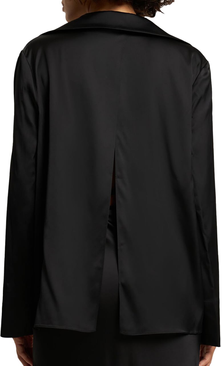 Jacquemus Elegant black shirt with deep neckline Zwart