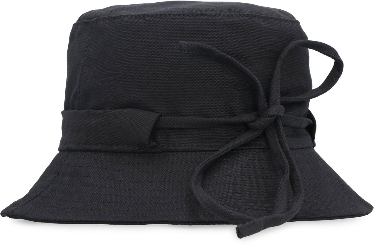 Jacquemus Fisherman hat with logo Zwart