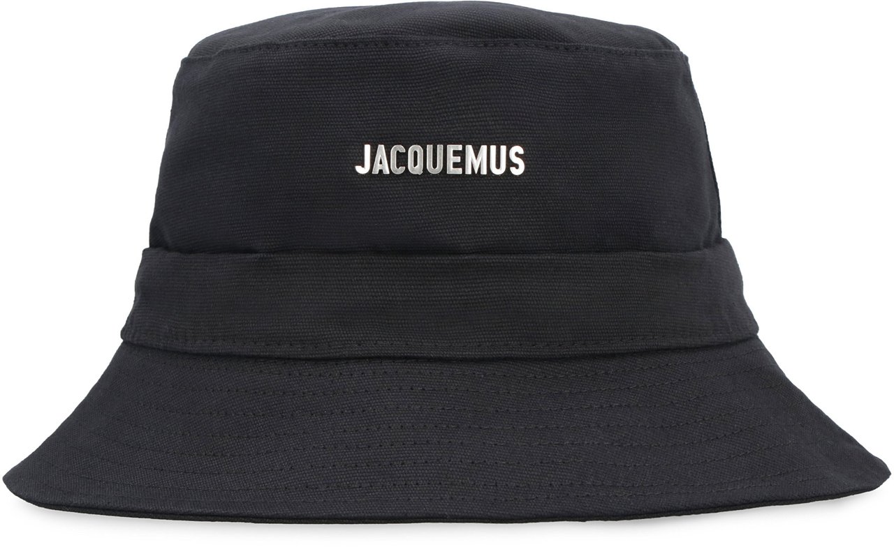 Jacquemus Fisherman hat with logo Zwart
