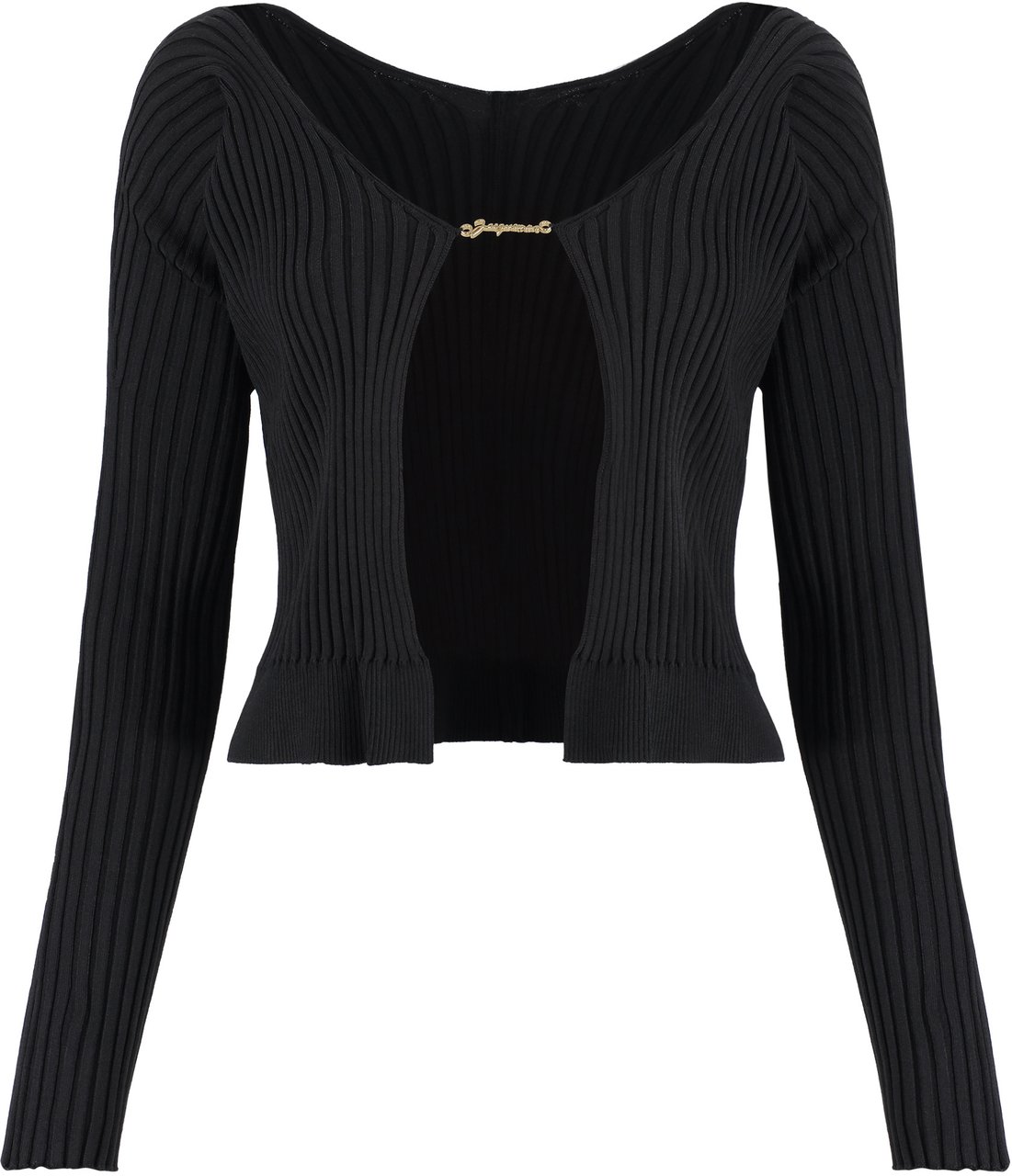 Jacquemus Pralu logo print long sleeve top Zwart