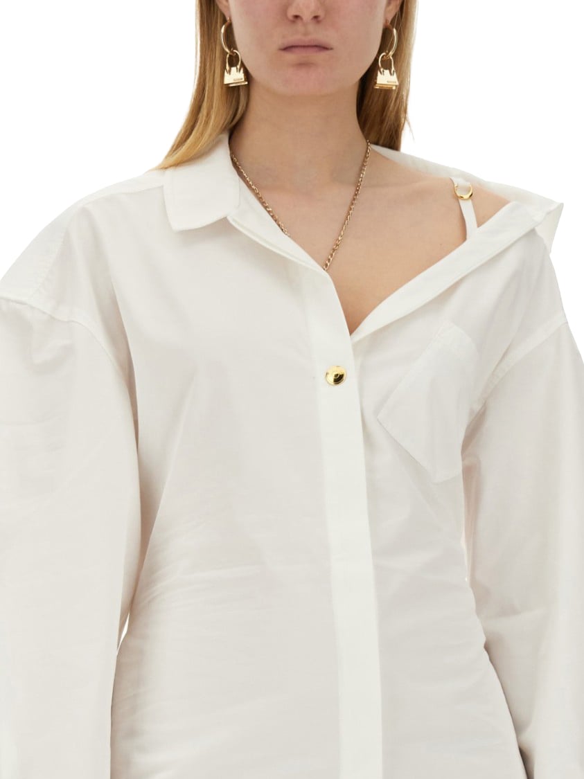 Jacquemus Slim Fit White Mini Dress Wit