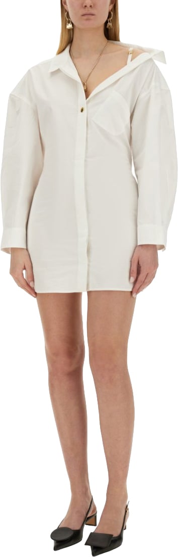 Jacquemus Slim Fit White Mini Dress Wit