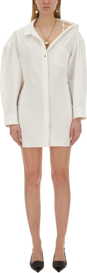 Jacquemus Slim Fit White Mini Dress Wit