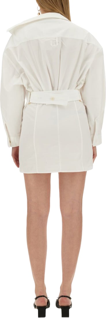 Jacquemus Slim Fit White Mini Dress Wit