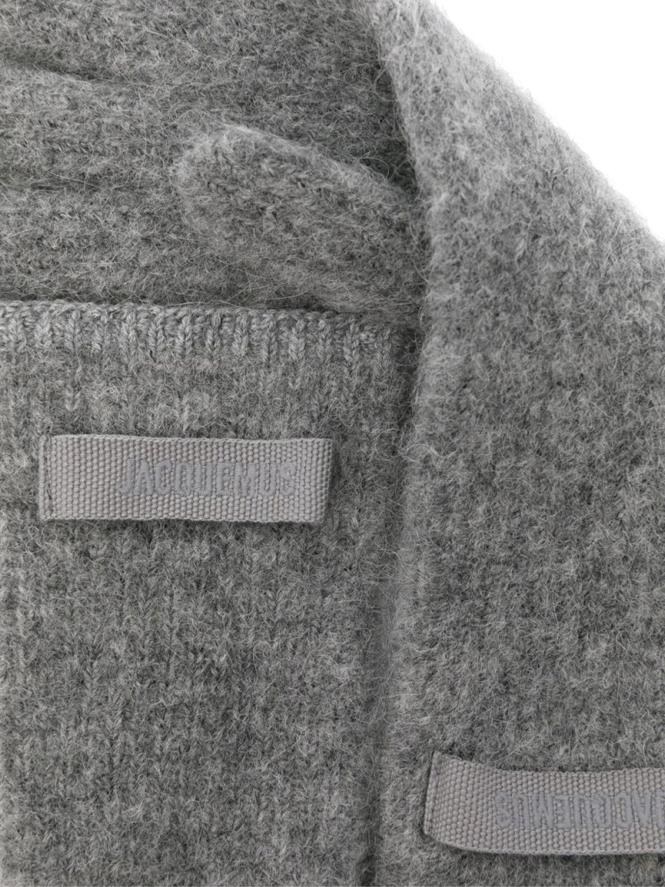 Jacquemus Les Gants Gros Grain Logo Gloves Grijs