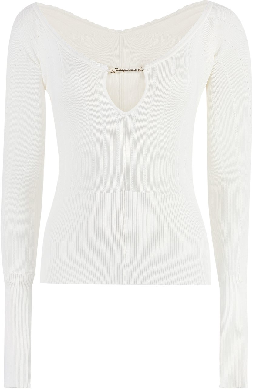 Jacquemus Pralù Knitted viscosa-blend top Wit