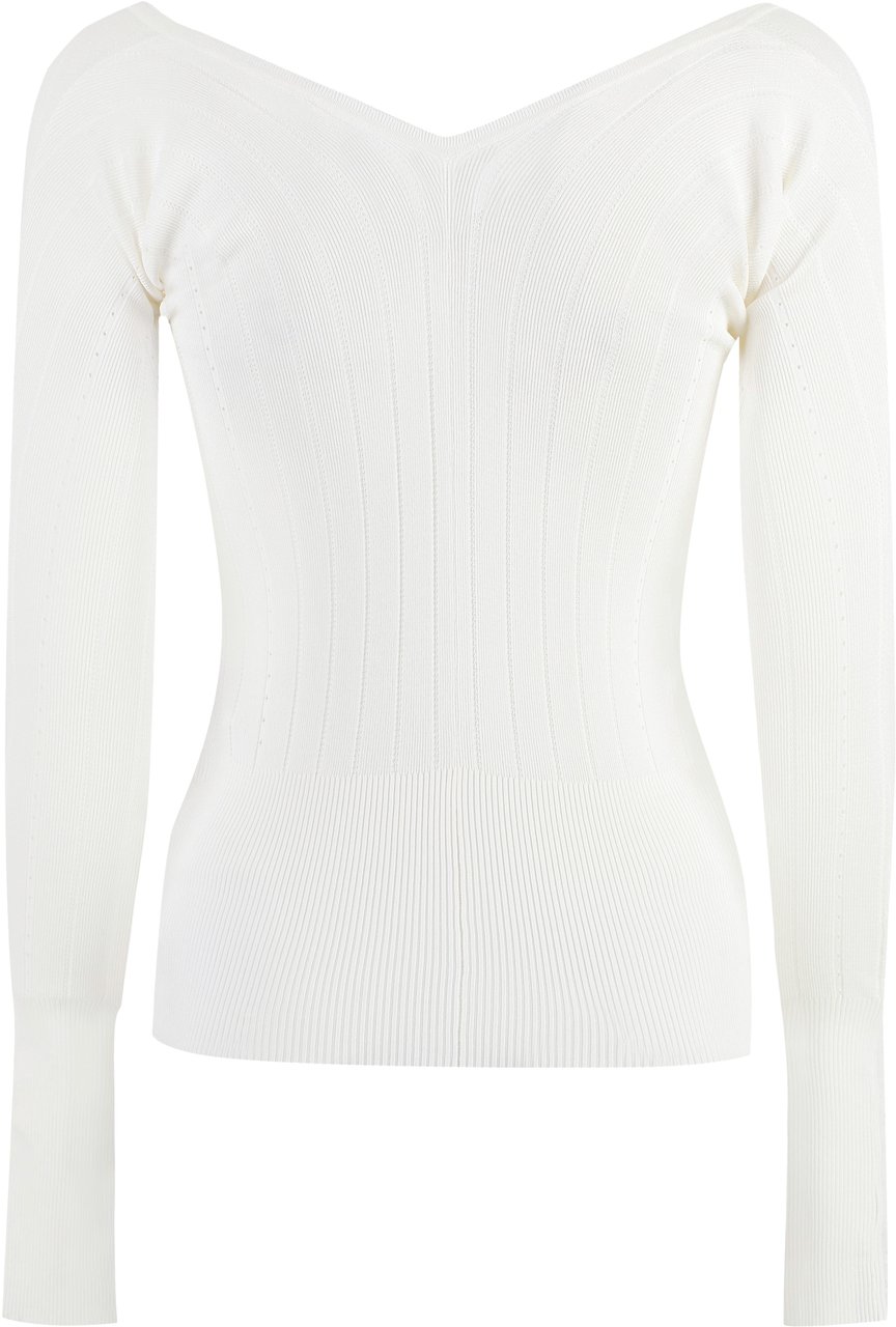 Jacquemus Pralù Knitted viscosa-blend top Wit