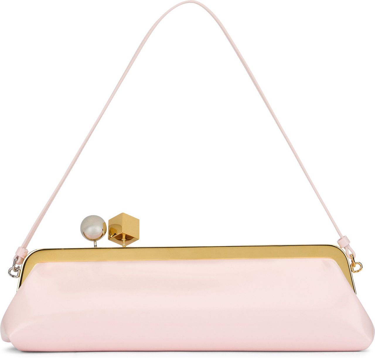 Jacquemus Pochette Salon in brushed leather Roze