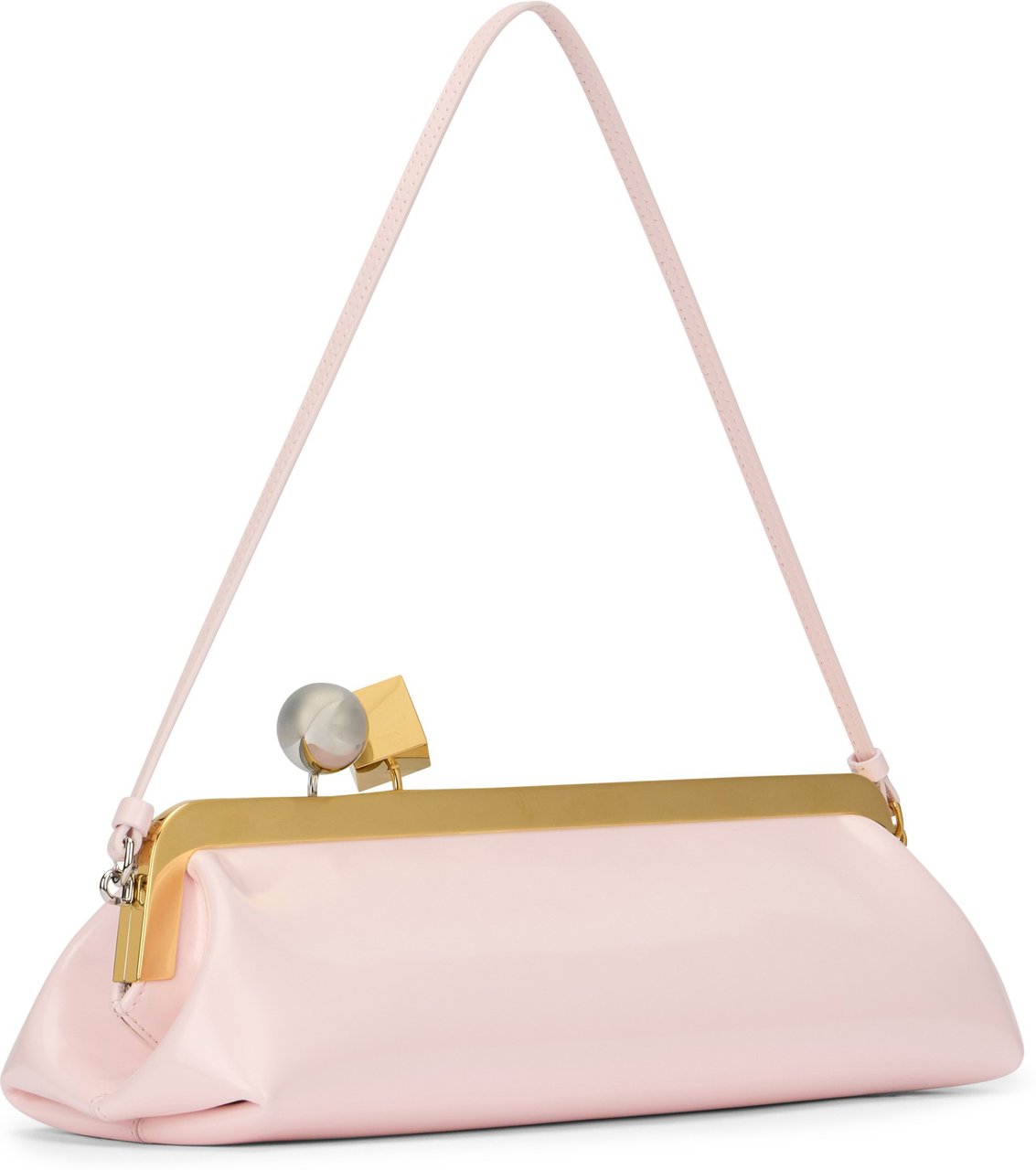 Jacquemus Pochette Salon in brushed leather Roze