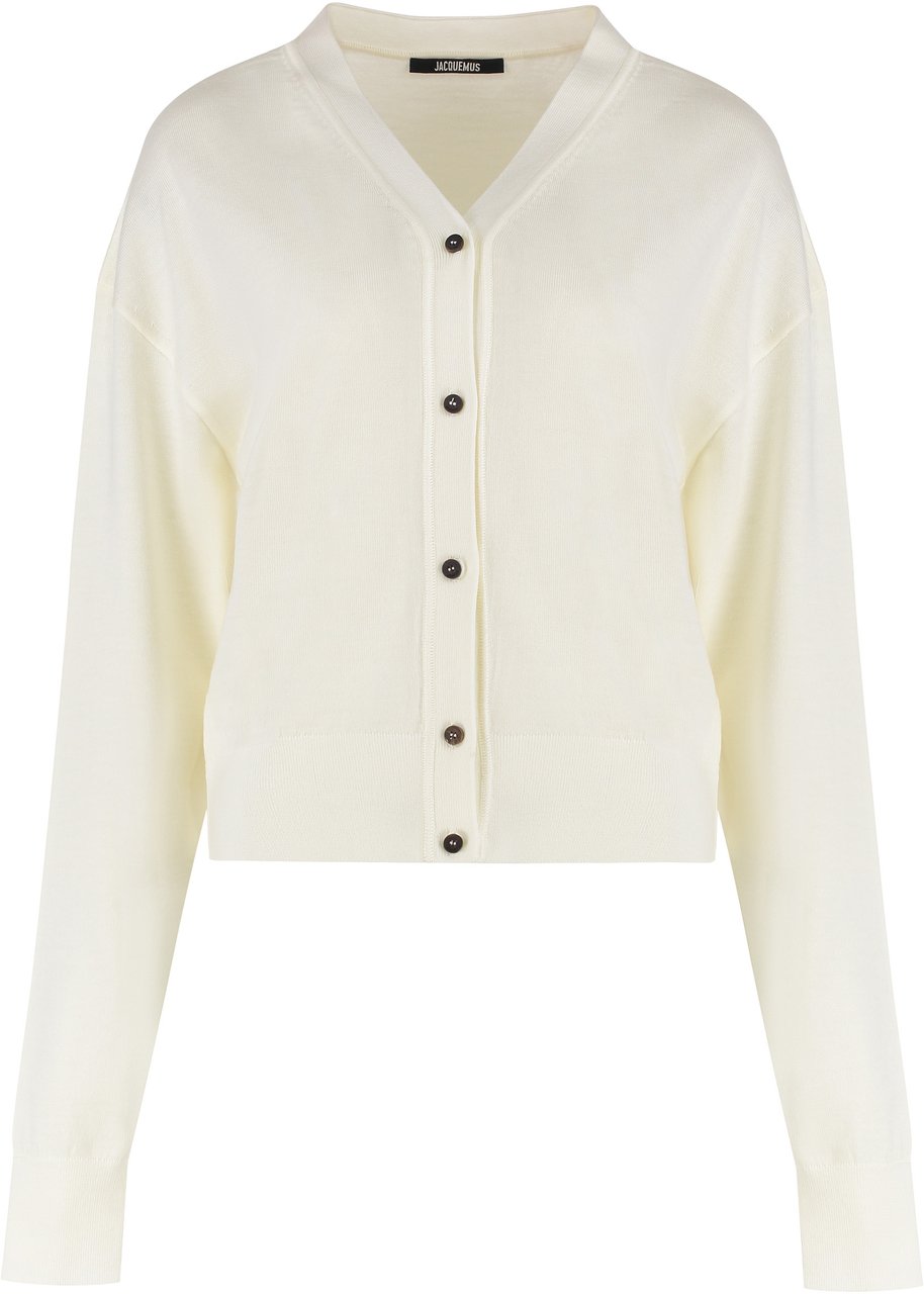Jacquemus Cardigan Brode in merino wool Neutraal
