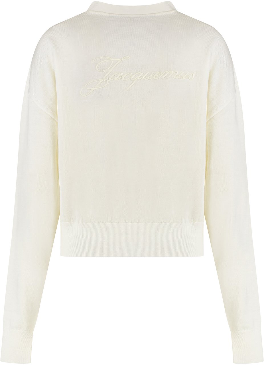 Jacquemus Cardigan Brode in merino wool Neutraal