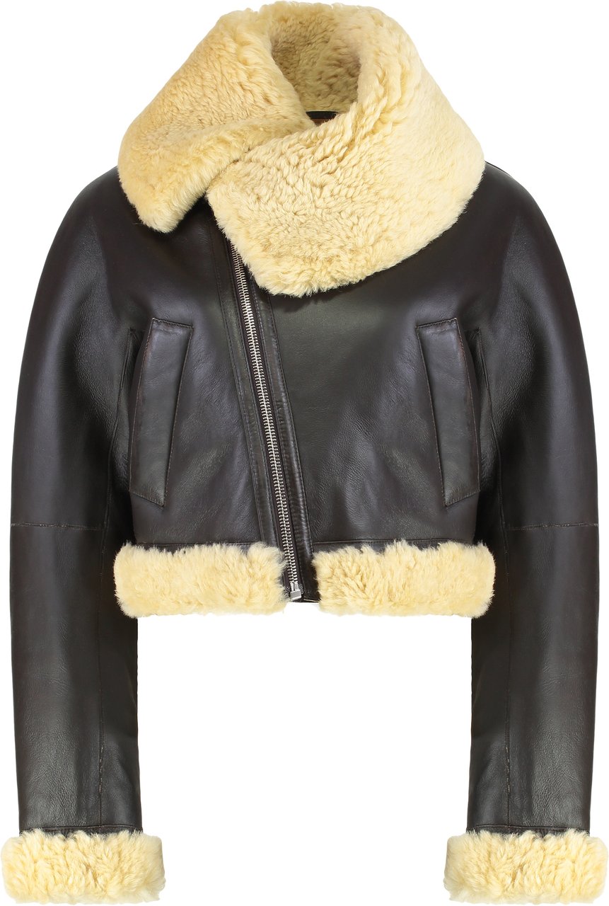 Jacquemus Aviator jacket in leather Bruin