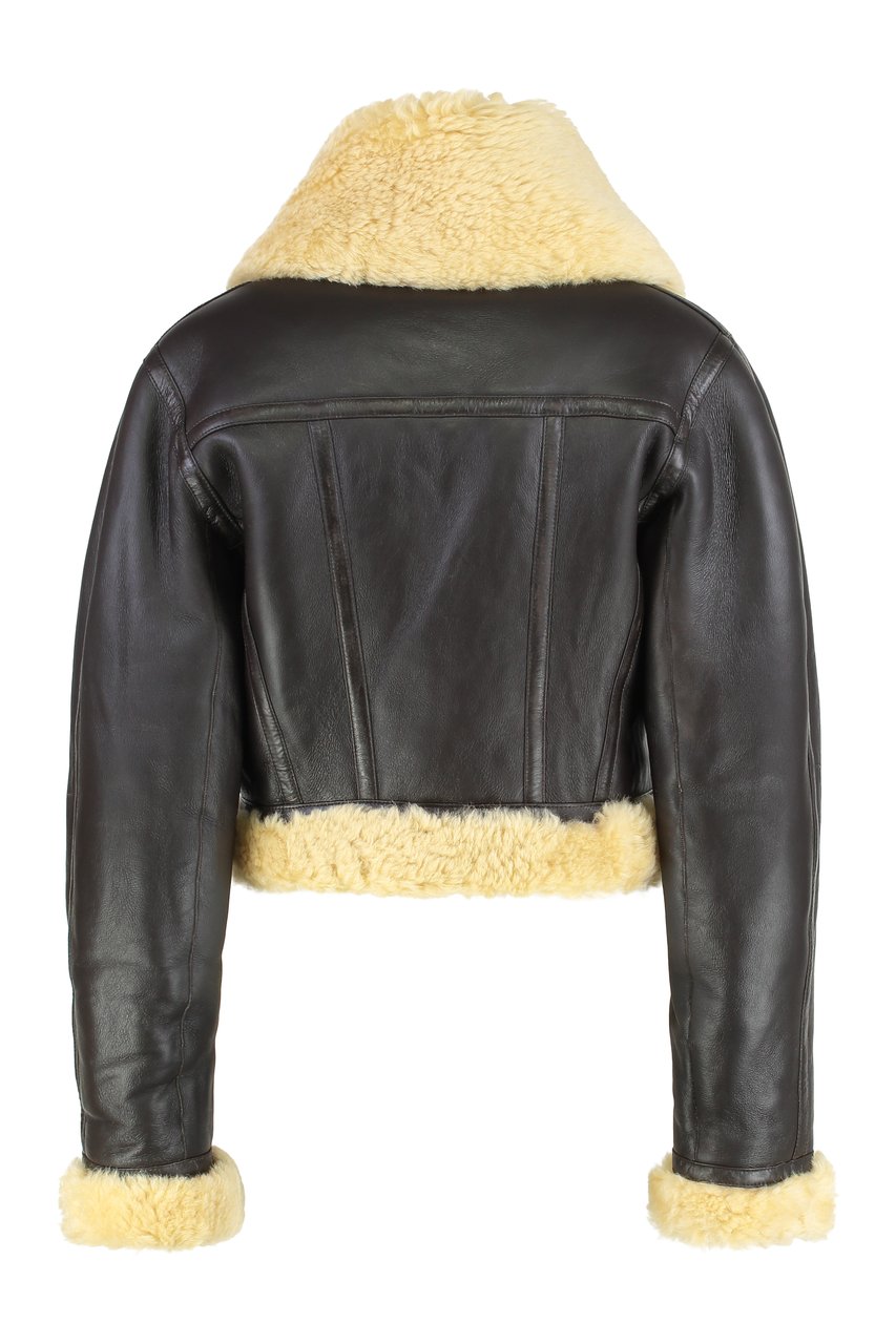 Jacquemus Aviator jacket in leather Bruin