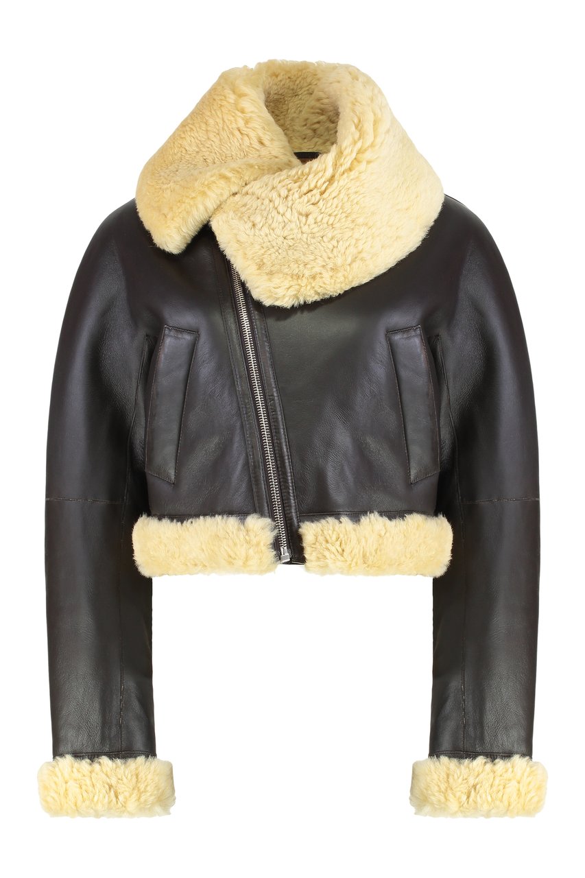 Jacquemus Aviator jacket in leather Bruin