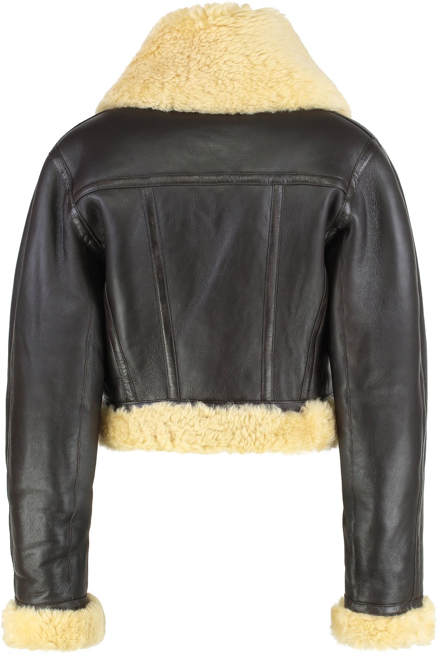 Jacquemus Aviator jacket in leather Bruin