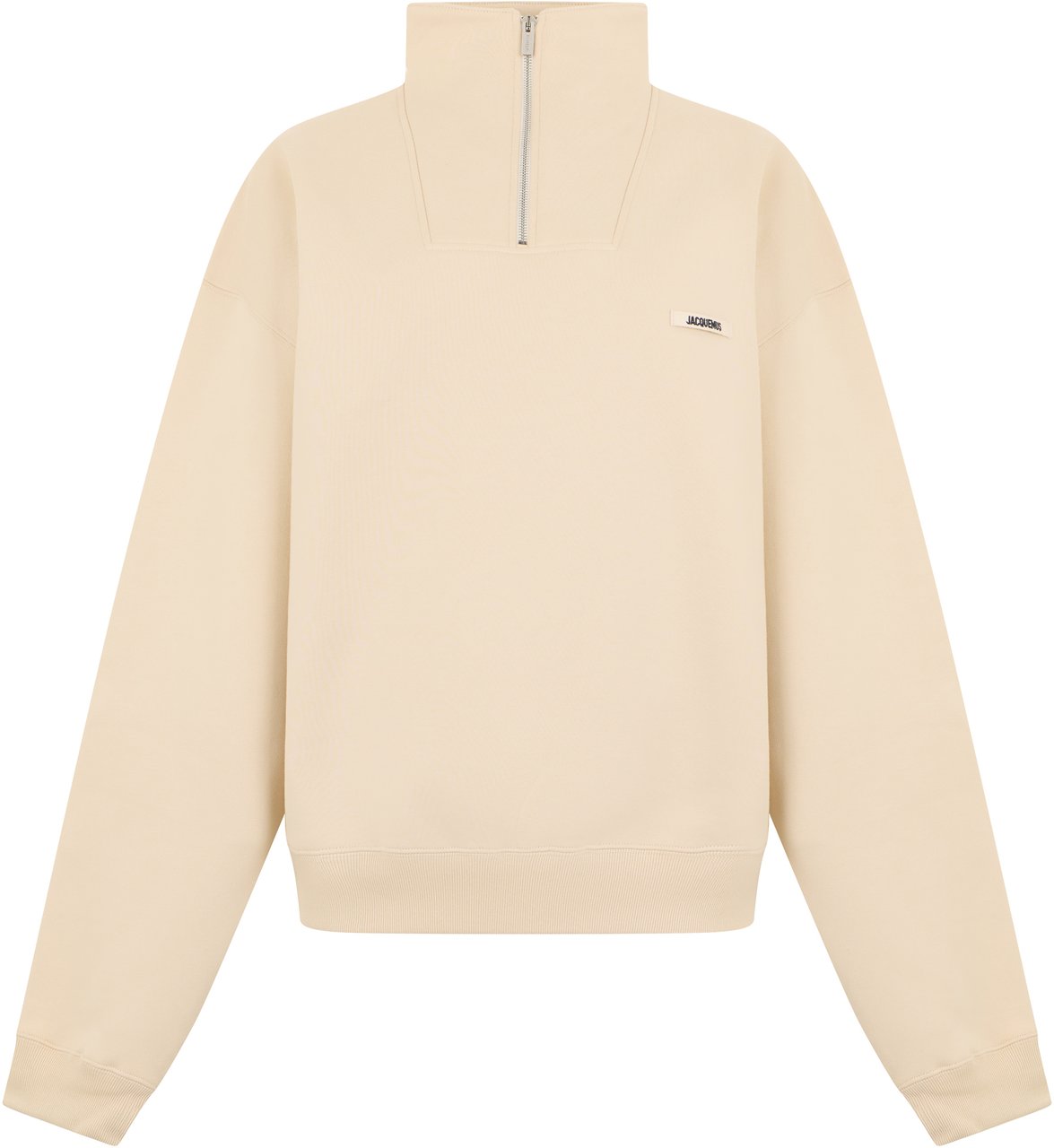 Jacquemus Cotton sweatshirt with zip collar Neutraal