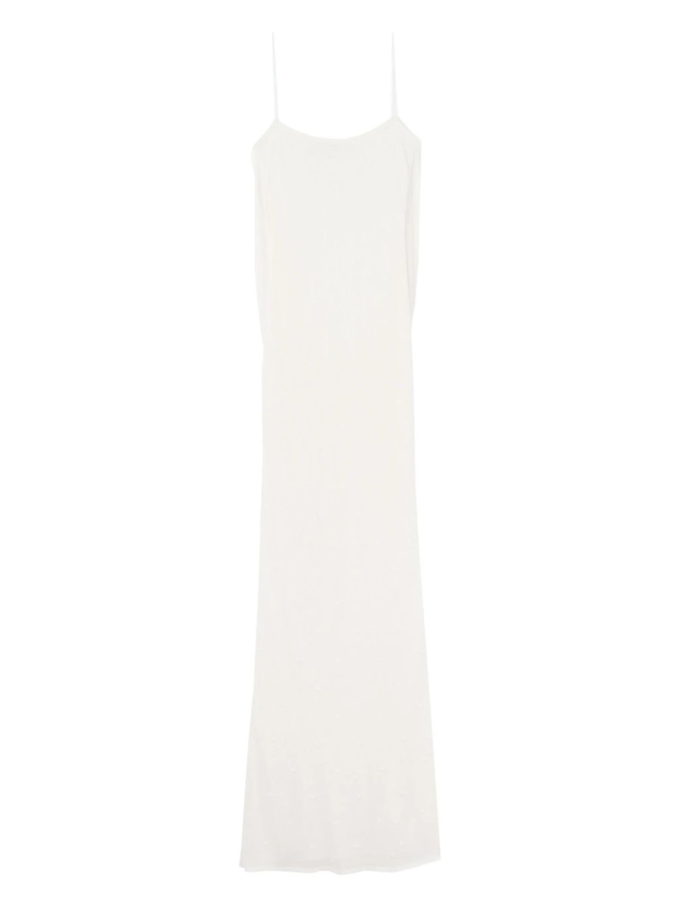 Jacquemus White Sheer Polka Dot Viscose Maxi Dress Wit