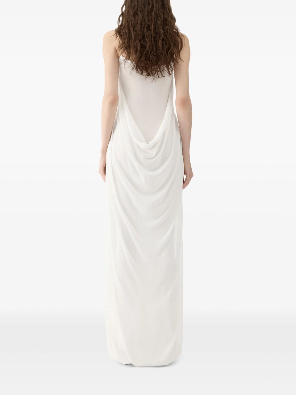 Jacquemus White Sheer Polka Dot Viscose Maxi Dress Wit