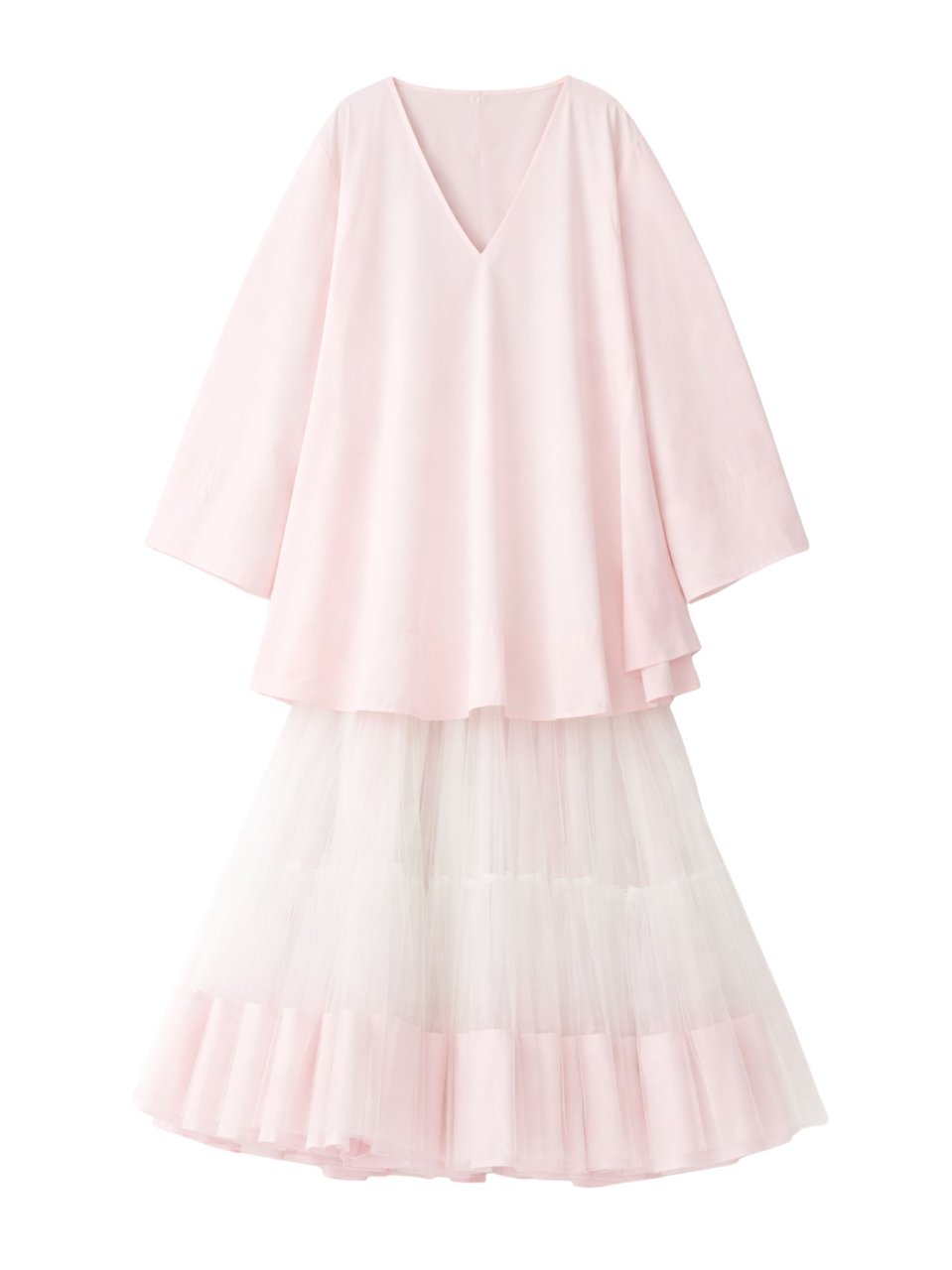 Jacquemus Paysan Dress with Flared Hem and Curved Sleeves Neutraal
