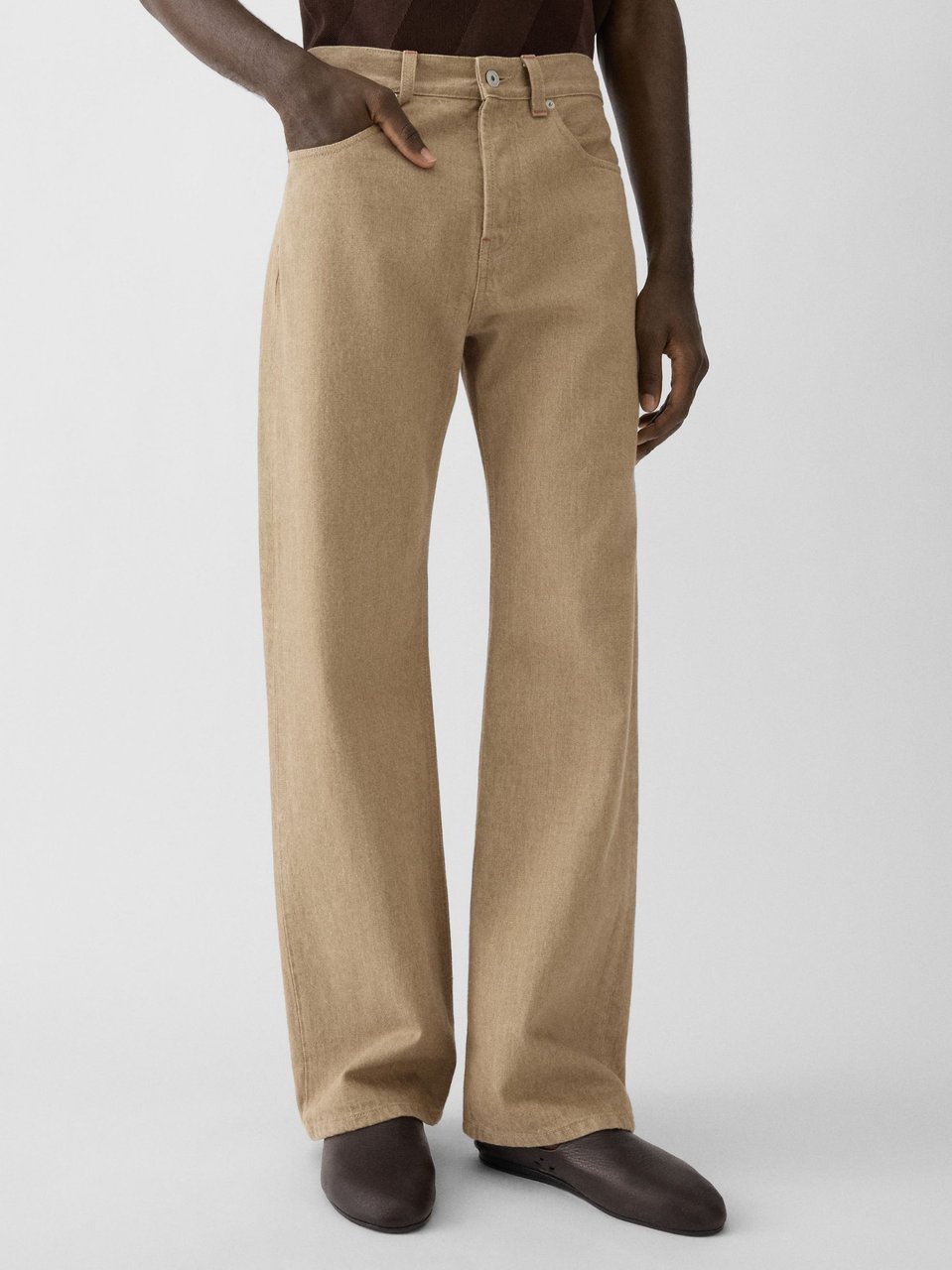 Jacquemus Beige Straight Fit Cotton Jeans Neutraal