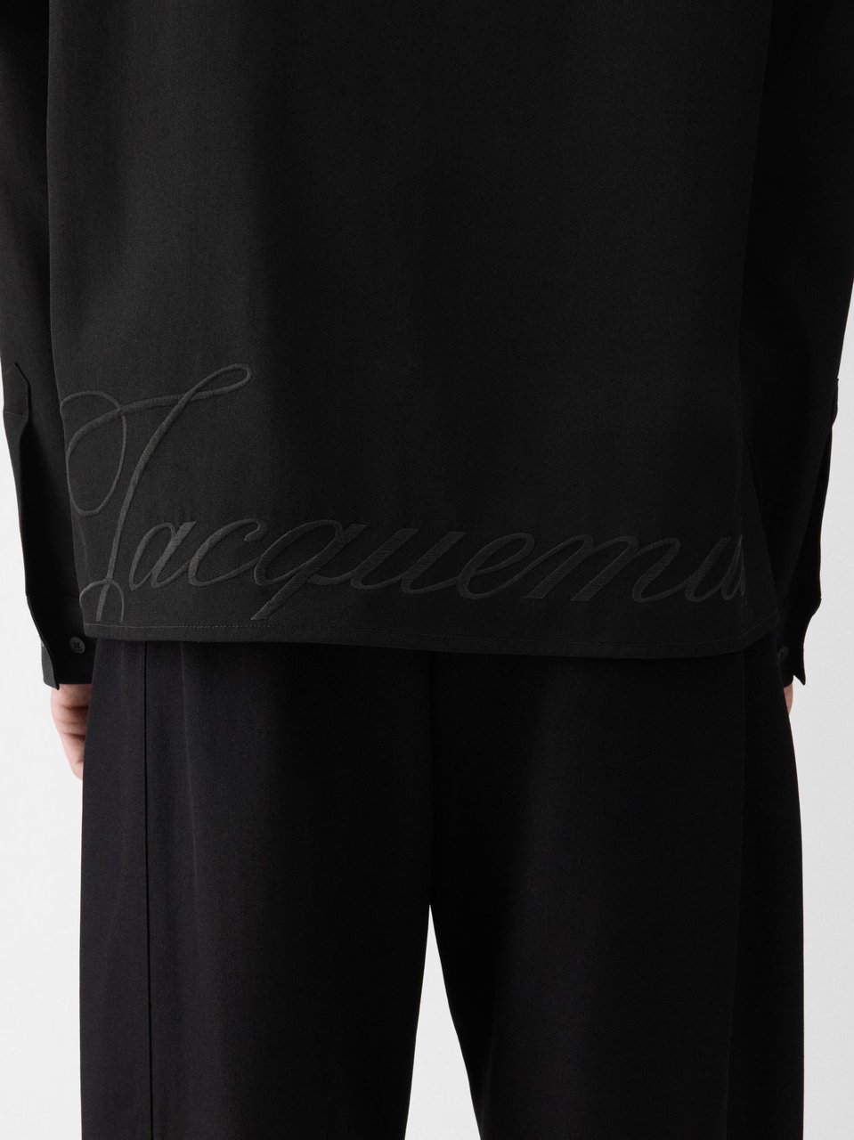 Jacquemus Black Workwear Design Virgin Wool Shirt Zwart