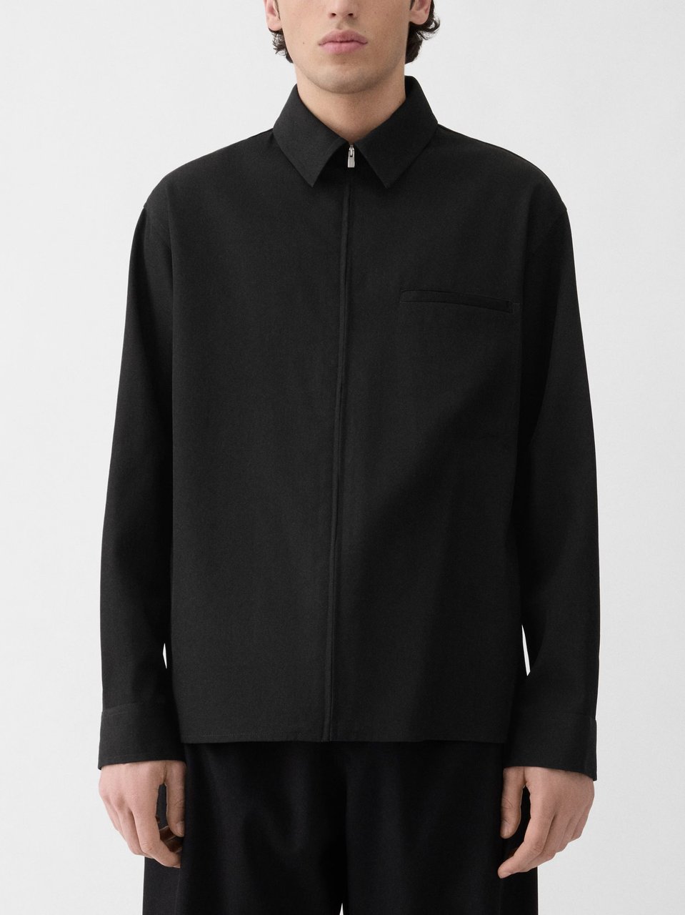 Jacquemus Black Workwear Design Virgin Wool Shirt Zwart