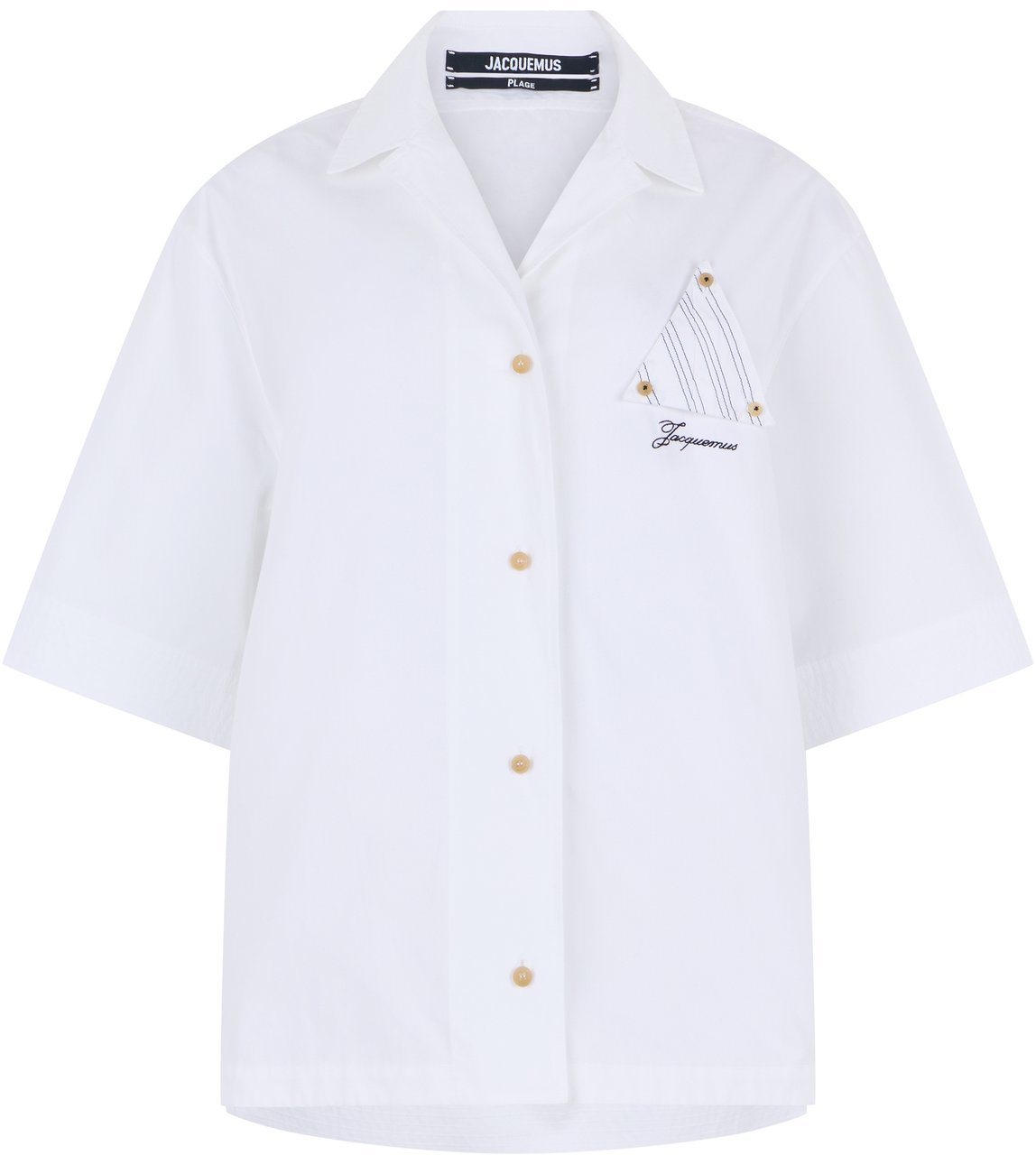 Jacquemus Short Sleeve Cotton Shirt Wit