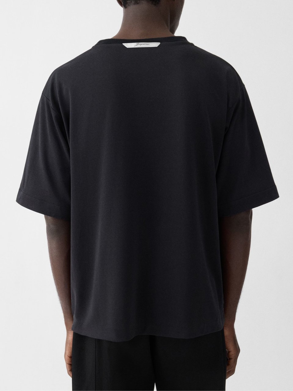 Jacquemus Relaxed Fit Cotton Crewneck T-Shirt With Logo Detail Zwart