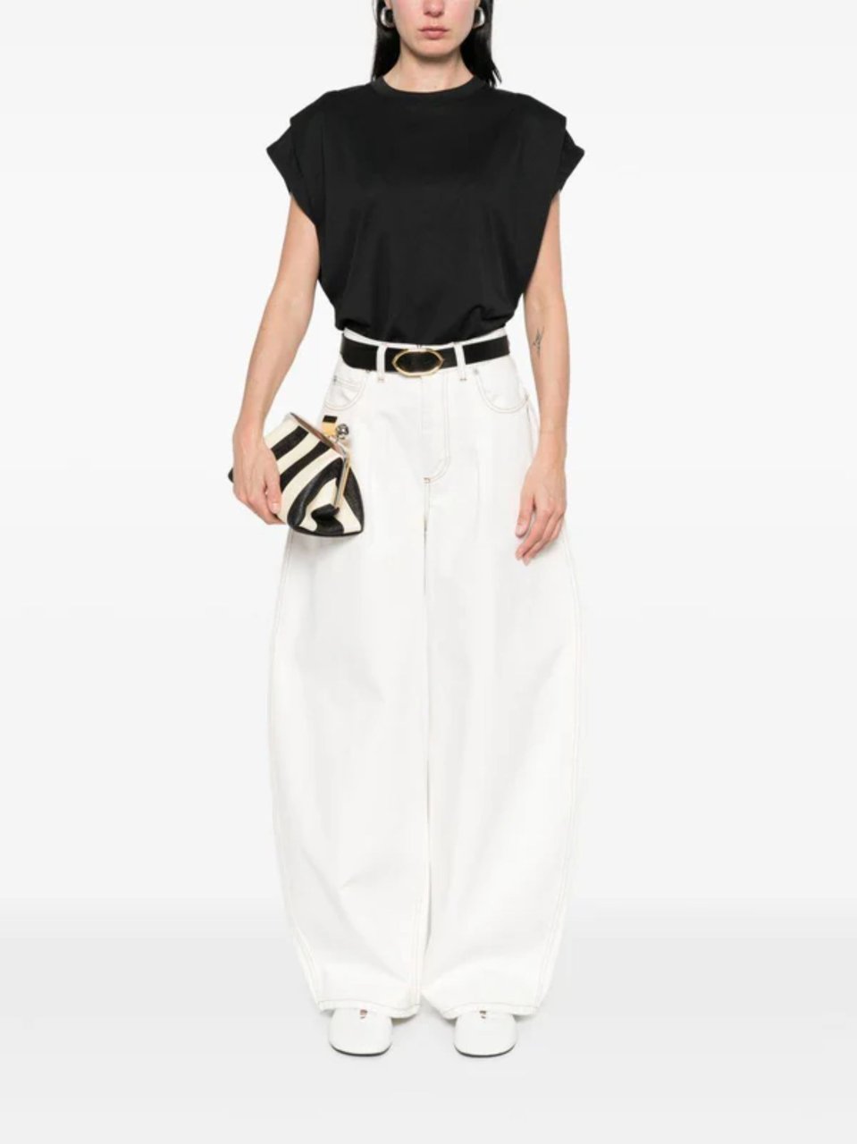 Jacquemus Black Paper-Effect Jersey Tank Top Zwart