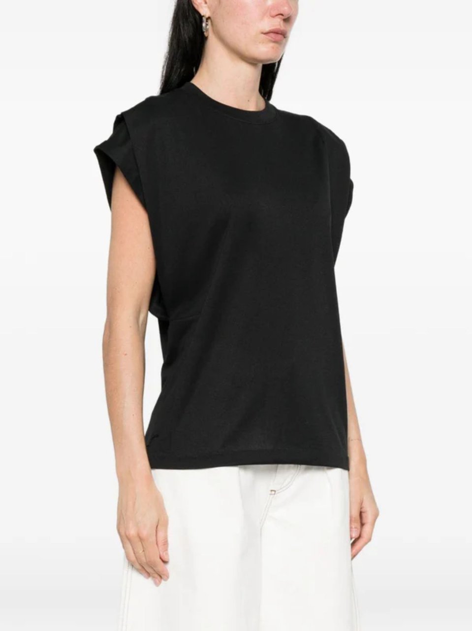 Jacquemus Black Paper-Effect Jersey Tank Top Zwart