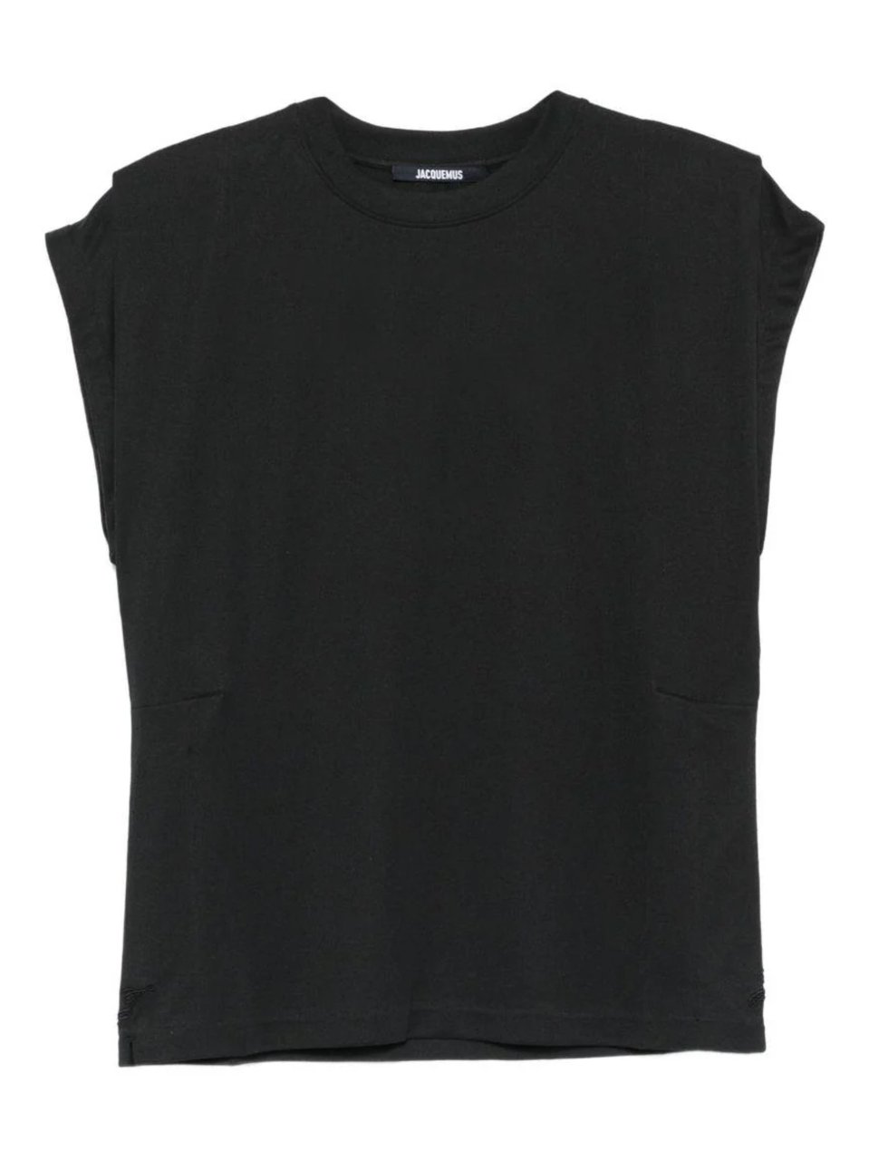 Jacquemus Black Paper-Effect Jersey Tank Top Zwart
